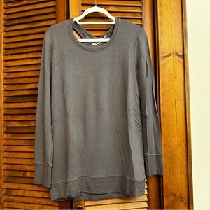 Athleta Coaster Go-To dark gray crossback keyhole sweatshirt M